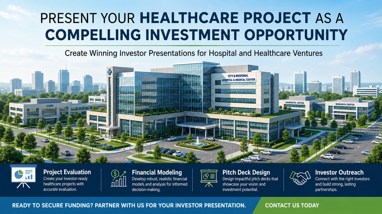 make Hospital and healthcare campus investor presentation for funding