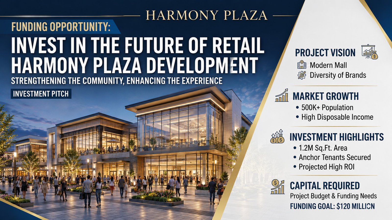 make shopping mall realestate investor presentation for funding